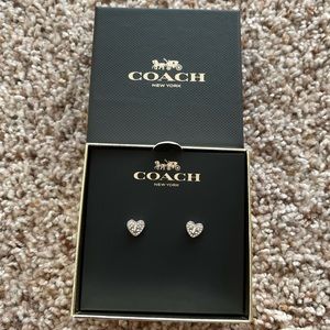 Coach Heart Turnlock Stud Earrings